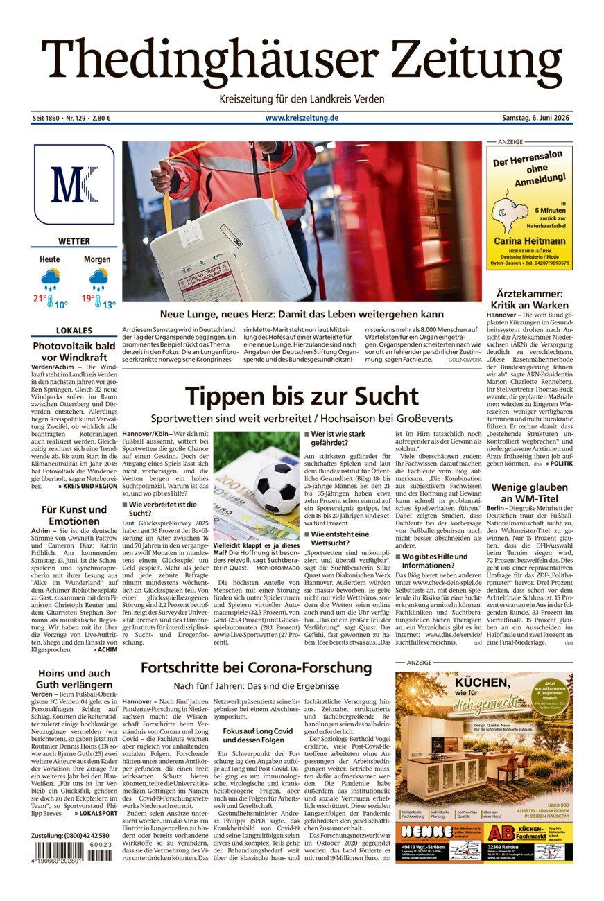 Thedinghäuser Zeitung vom Samstag, 06.06.2026