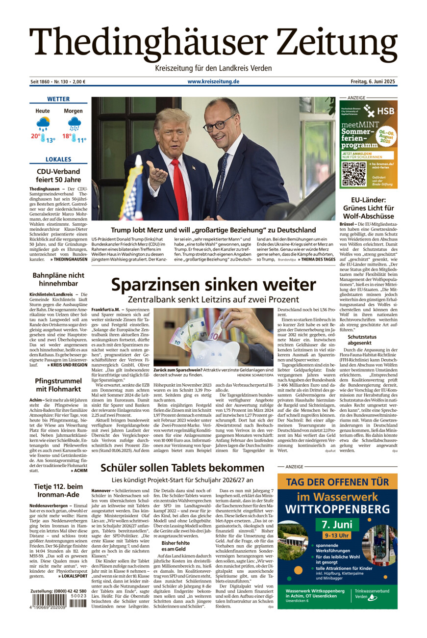 Thedinghäuser Zeitung vom Freitag, 06.06.2025