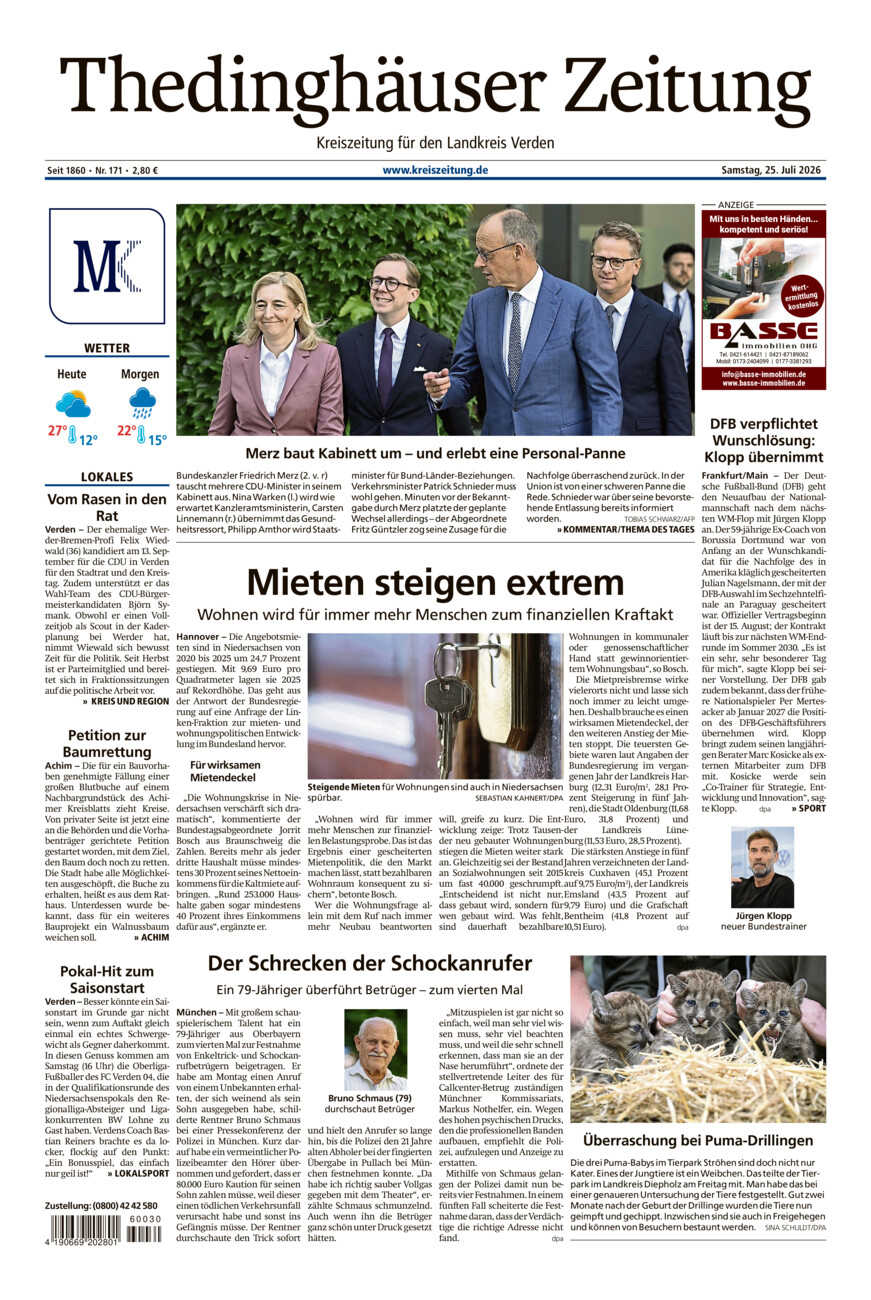 Thedinghäuser Zeitung vom Samstag, 25.07.2026