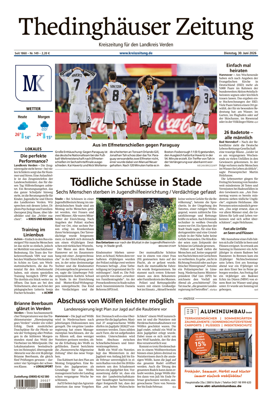 Thedinghäuser Zeitung vom Dienstag, 30.06.2026