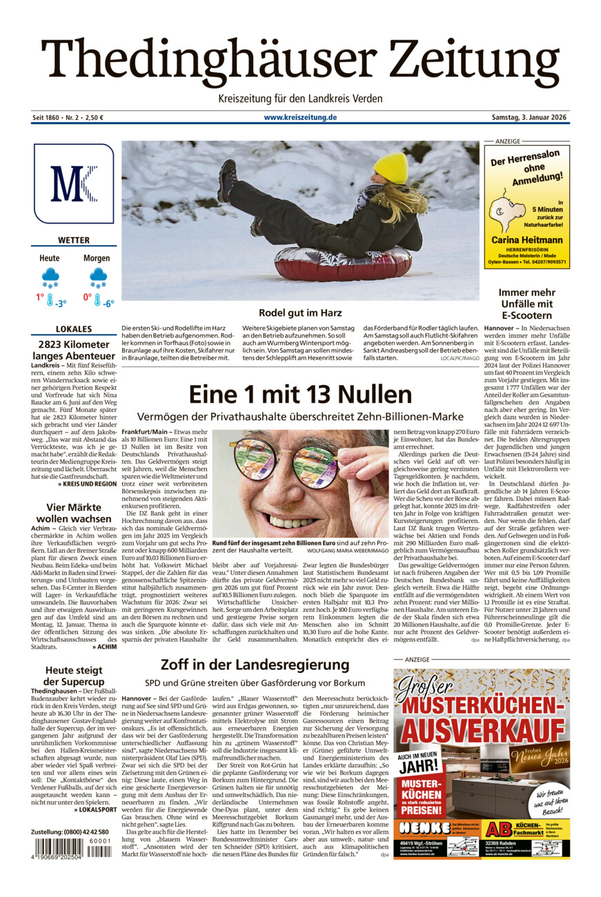 Thedinghäuser Zeitung vom Samstag, 03.01.2026