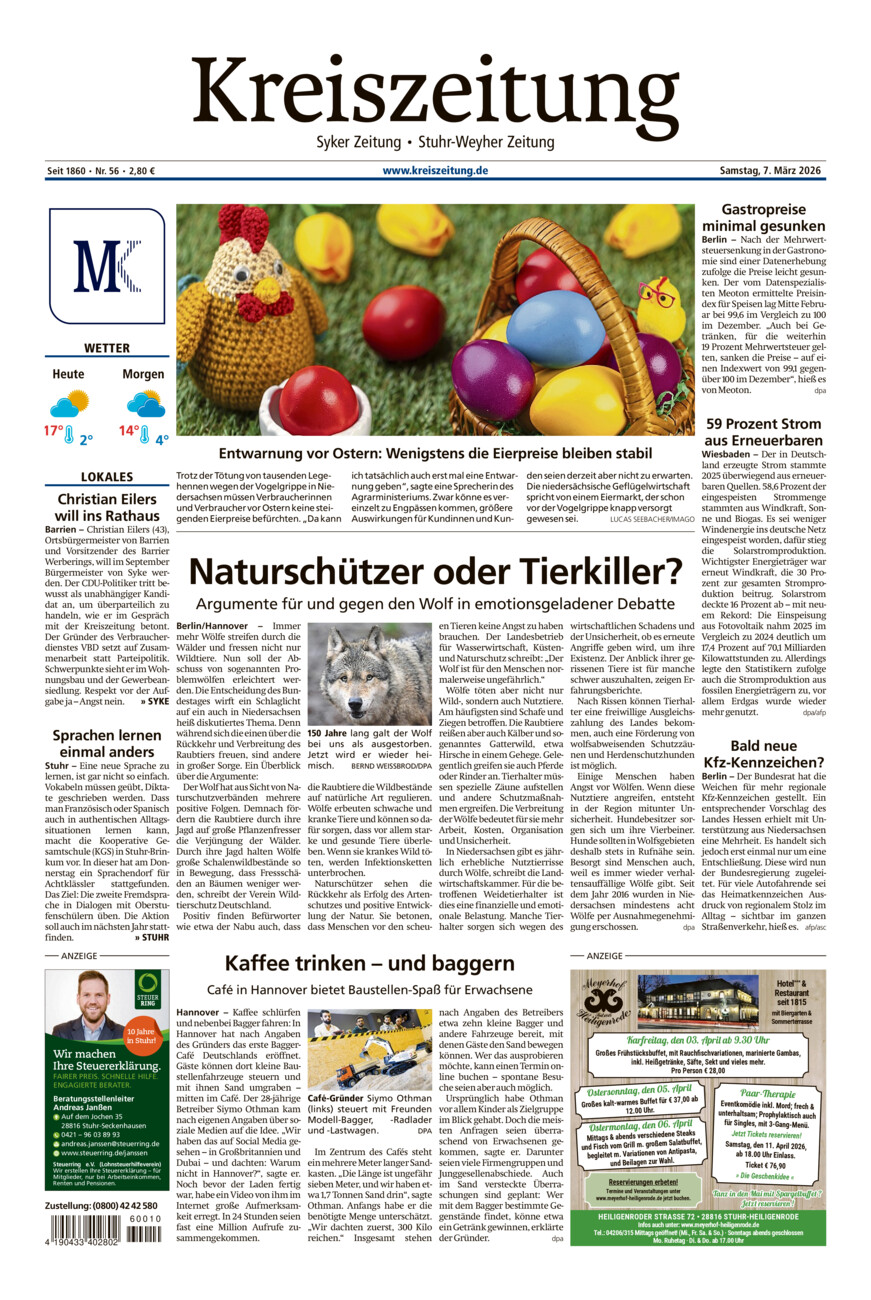 Kreiszeitung Syke/Weyhe/Stuhr vom Samstag, 07.03.2026