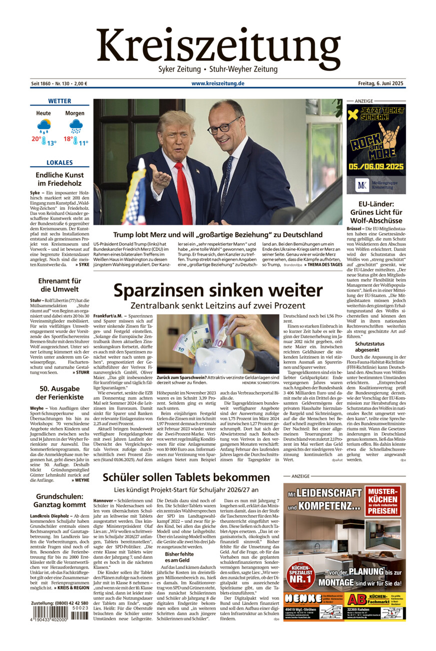 Kreiszeitung Syke/Weyhe/Stuhr vom Freitag, 06.06.2025