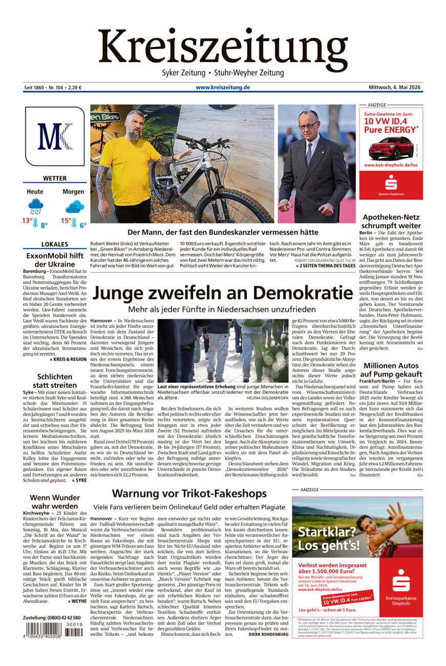 Kreiszeitung Syke/Weyhe/Stuhr vom Mittwoch, 06.05.2026