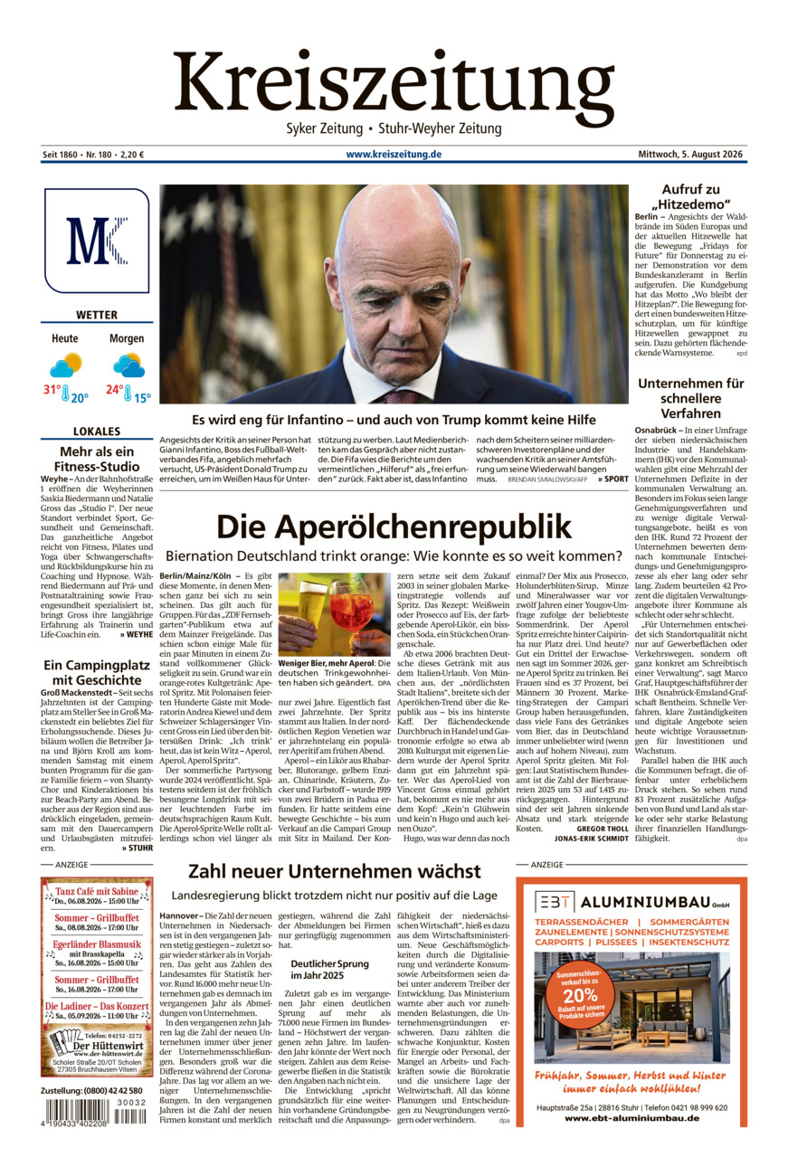 Kreiszeitung Syke/Weyhe/Stuhr vom Mittwoch, 05.08.2026