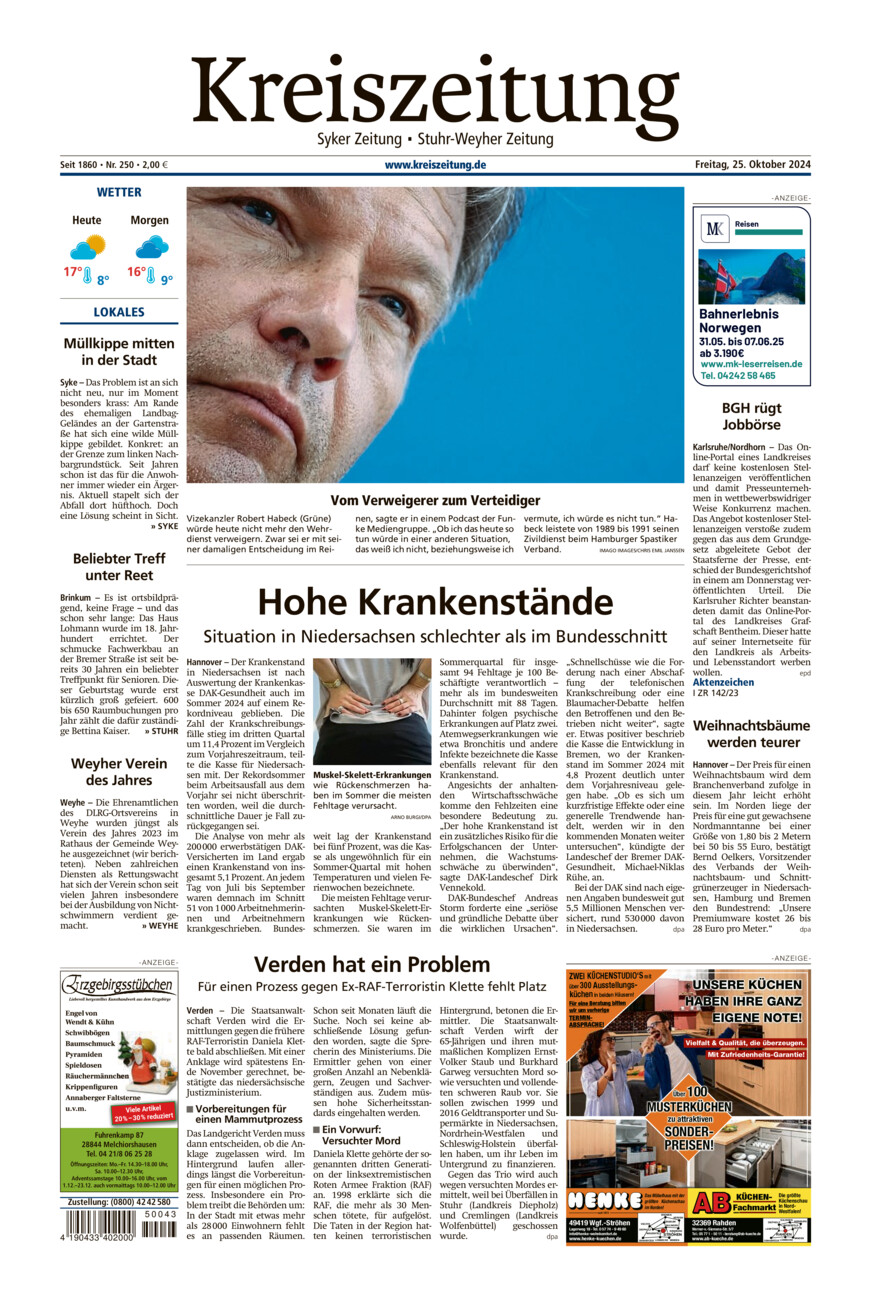 Kreiszeitung Syke/Weyhe/Stuhr vom Freitag, 25.10.2024