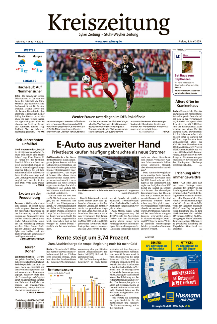 Kreiszeitung Syke/Weyhe/Stuhr vom Freitag, 02.05.2025