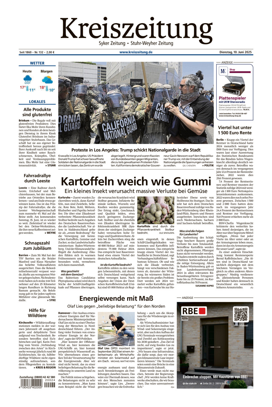 Kreiszeitung Syke/Weyhe/Stuhr vom Dienstag, 10.06.2025