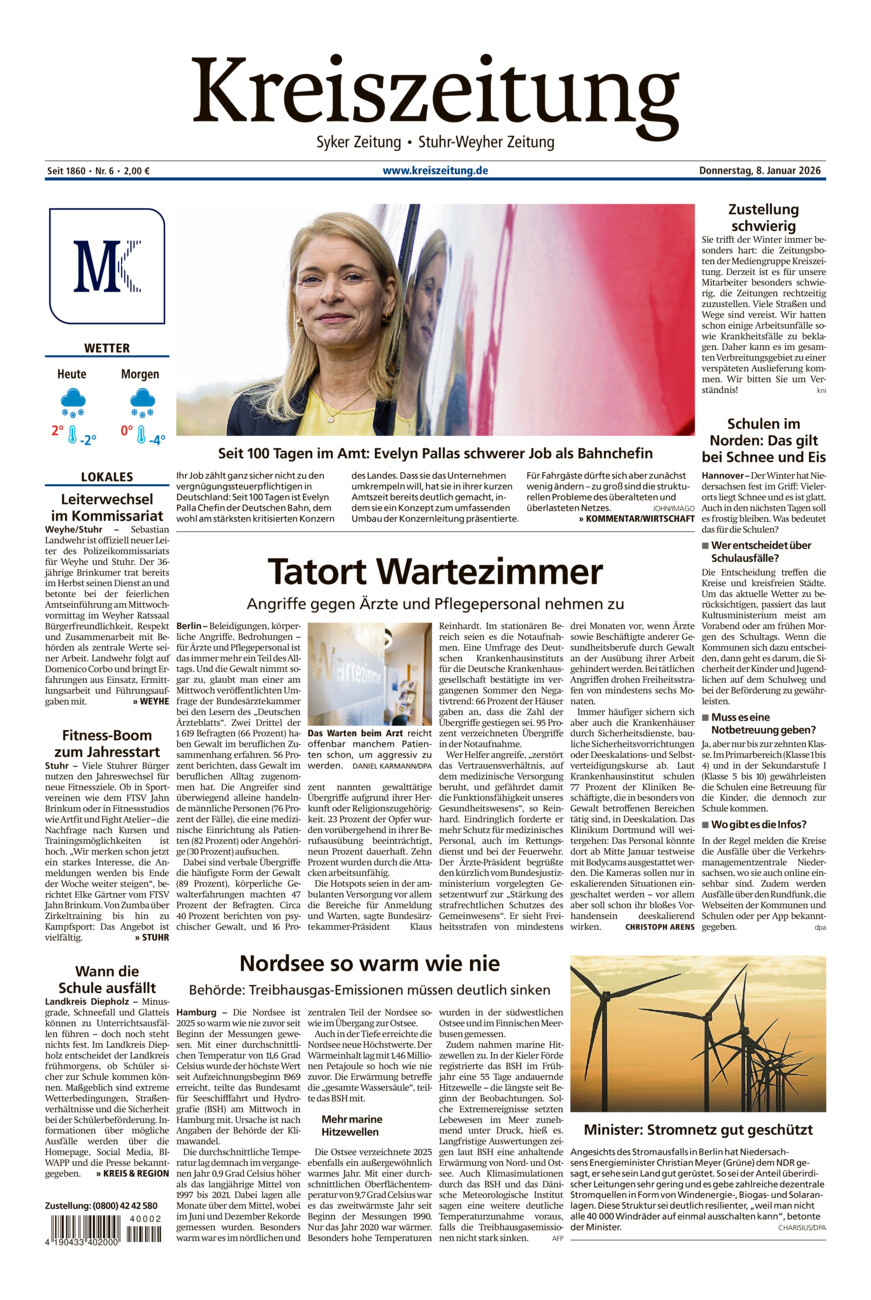 Kreiszeitung Syke/Weyhe/Stuhr vom Donnerstag, 08.01.2026