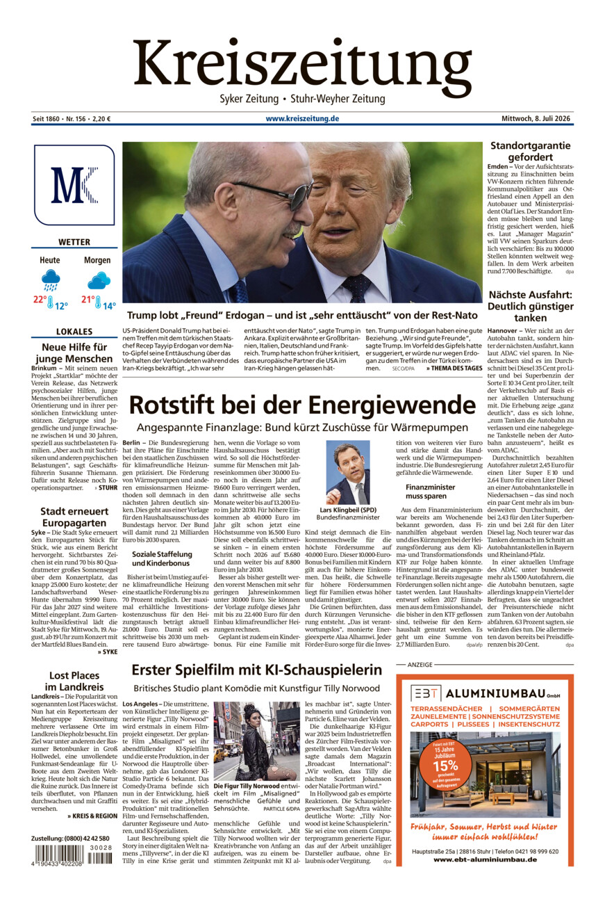 Kreiszeitung Syke/Weyhe/Stuhr vom Mittwoch, 08.07.2026