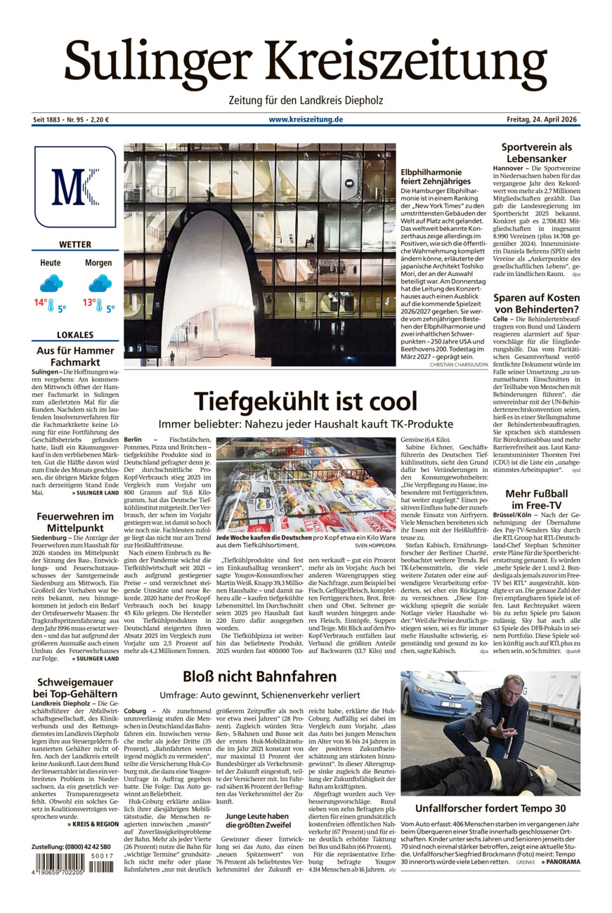 Sulinger Kreiszeitung vom Freitag, 24.04.2026