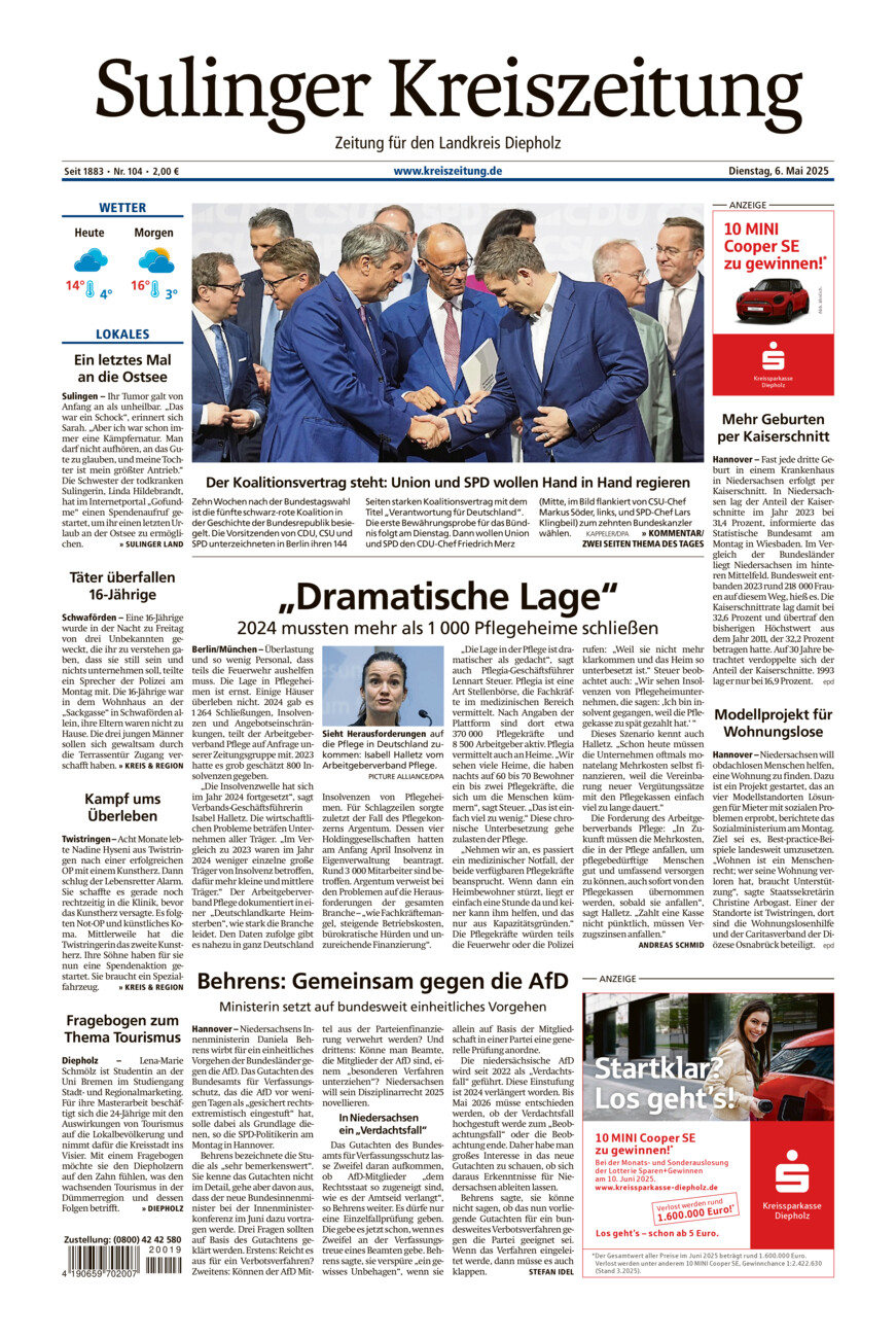 Sulinger Kreiszeitung vom Dienstag, 06.05.2025