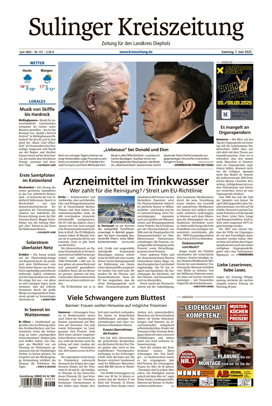 Sulinger Kreiszeitung vom Samstag, 07.06.2025
