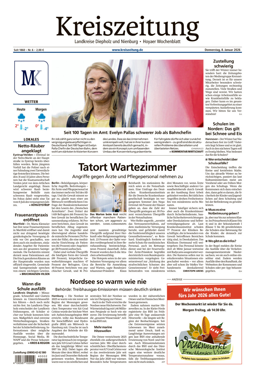 Kreiszeitung Bruchh.-Vilsen/Hoya vom Donnerstag, 08.01.2026