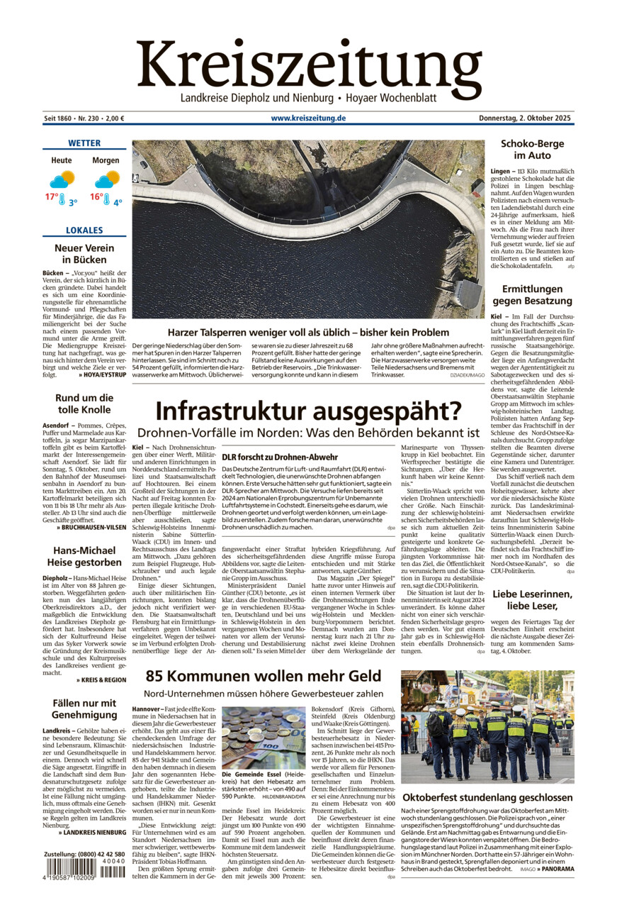 Kreiszeitung Bruchh.-Vilsen/Hoya vom Donnerstag, 02.10.2025