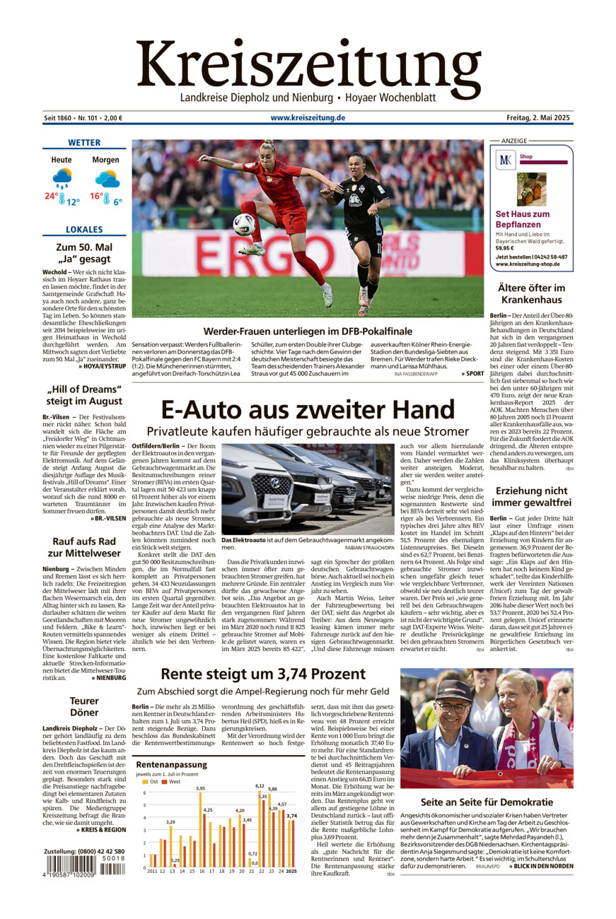 Kreiszeitung Bruchh.-Vilsen/Hoya vom Freitag, 02.05.2025
