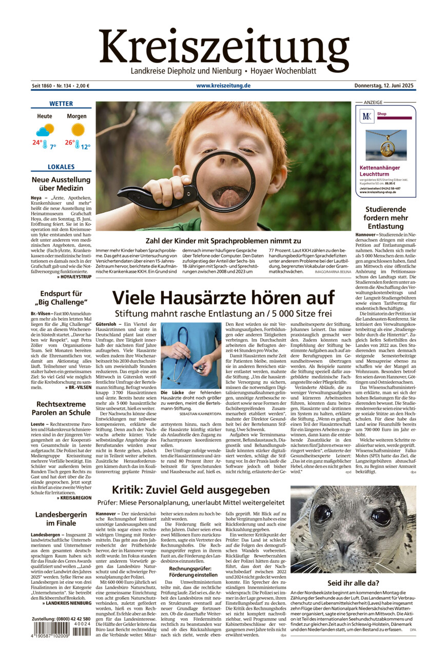 Kreiszeitung Bruchh.-Vilsen/Hoya vom Donnerstag, 12.06.2025