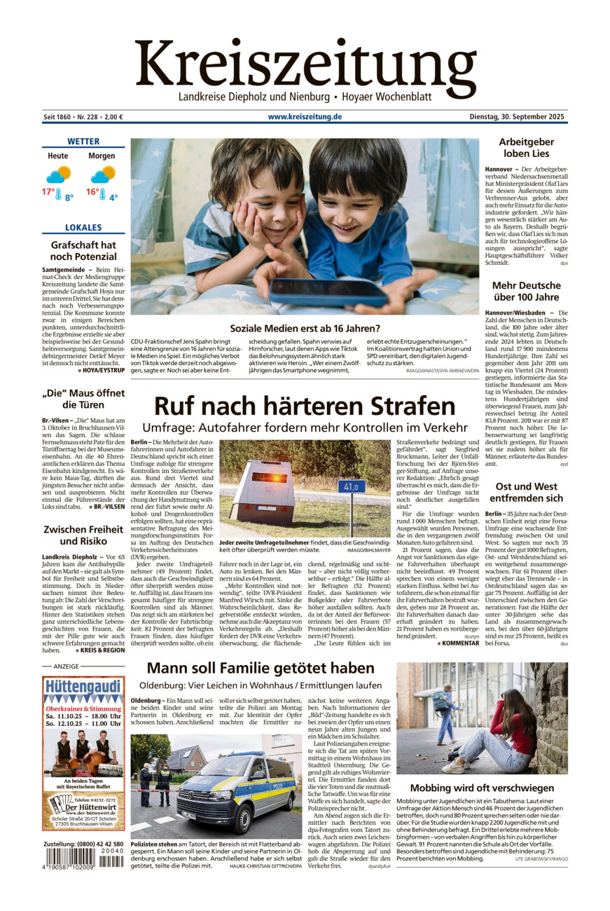 Kreiszeitung Bruchh.-Vilsen/Hoya vom Dienstag, 30.09.2025