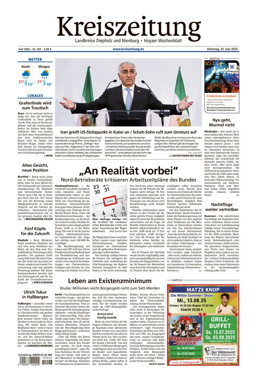 Kreiszeitung Bruchh.-Vilsen/Hoya vom Dienstag, 24.06.2025