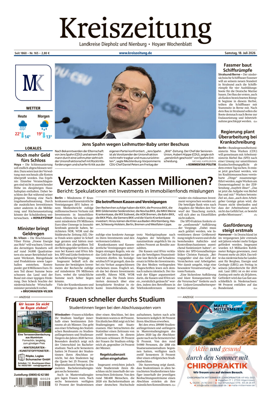 Kreiszeitung Bruchh.-Vilsen/Hoya vom Samstag, 18.07.2026
