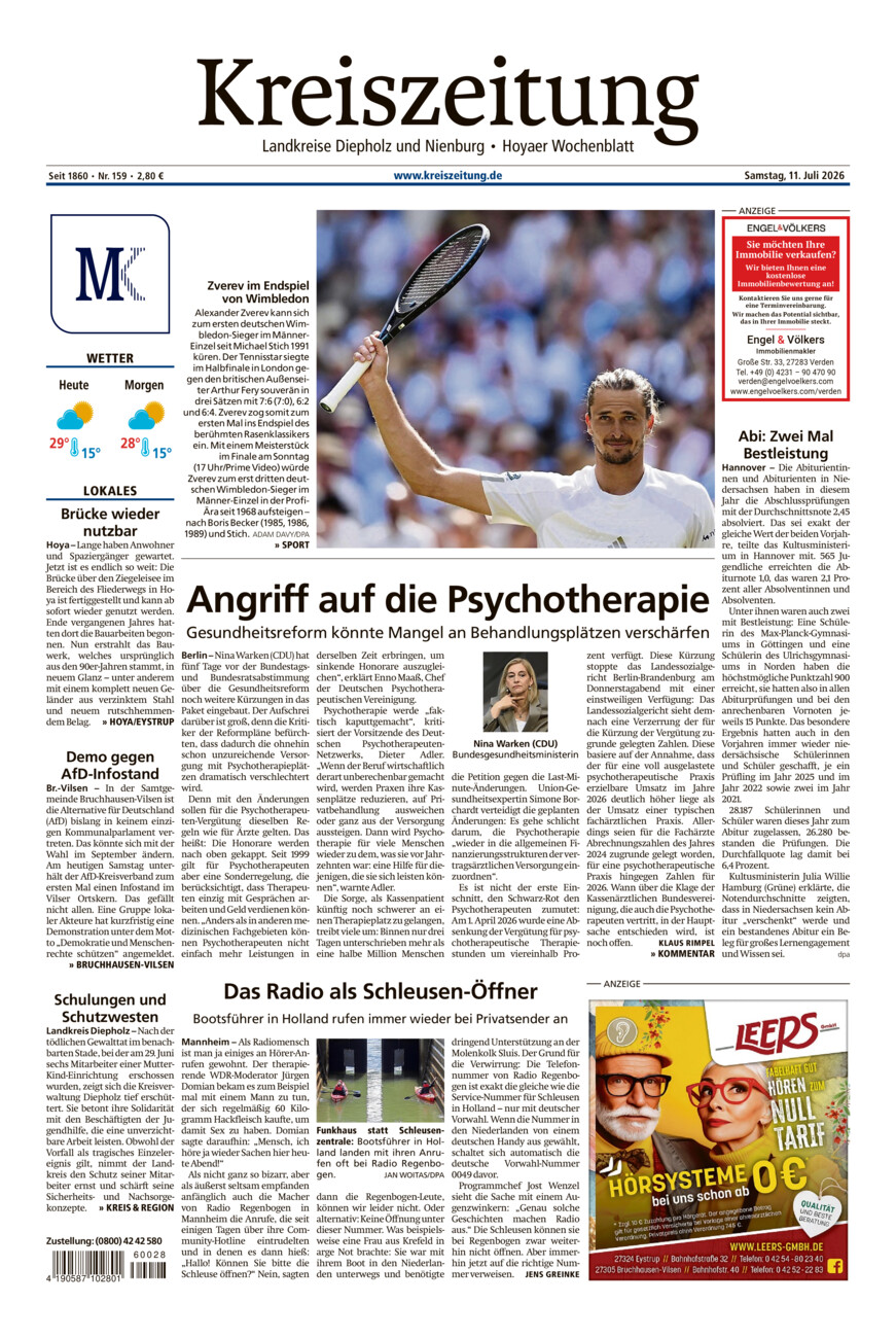 Kreiszeitung Bruchh.-Vilsen/Hoya vom Samstag, 11.07.2026