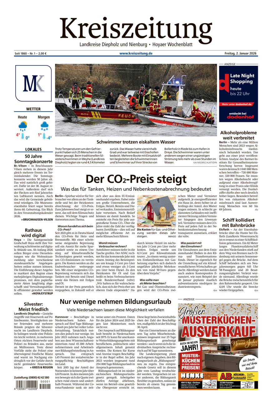 Kreiszeitung Bruchh.-Vilsen/Hoya vom Freitag, 02.01.2026