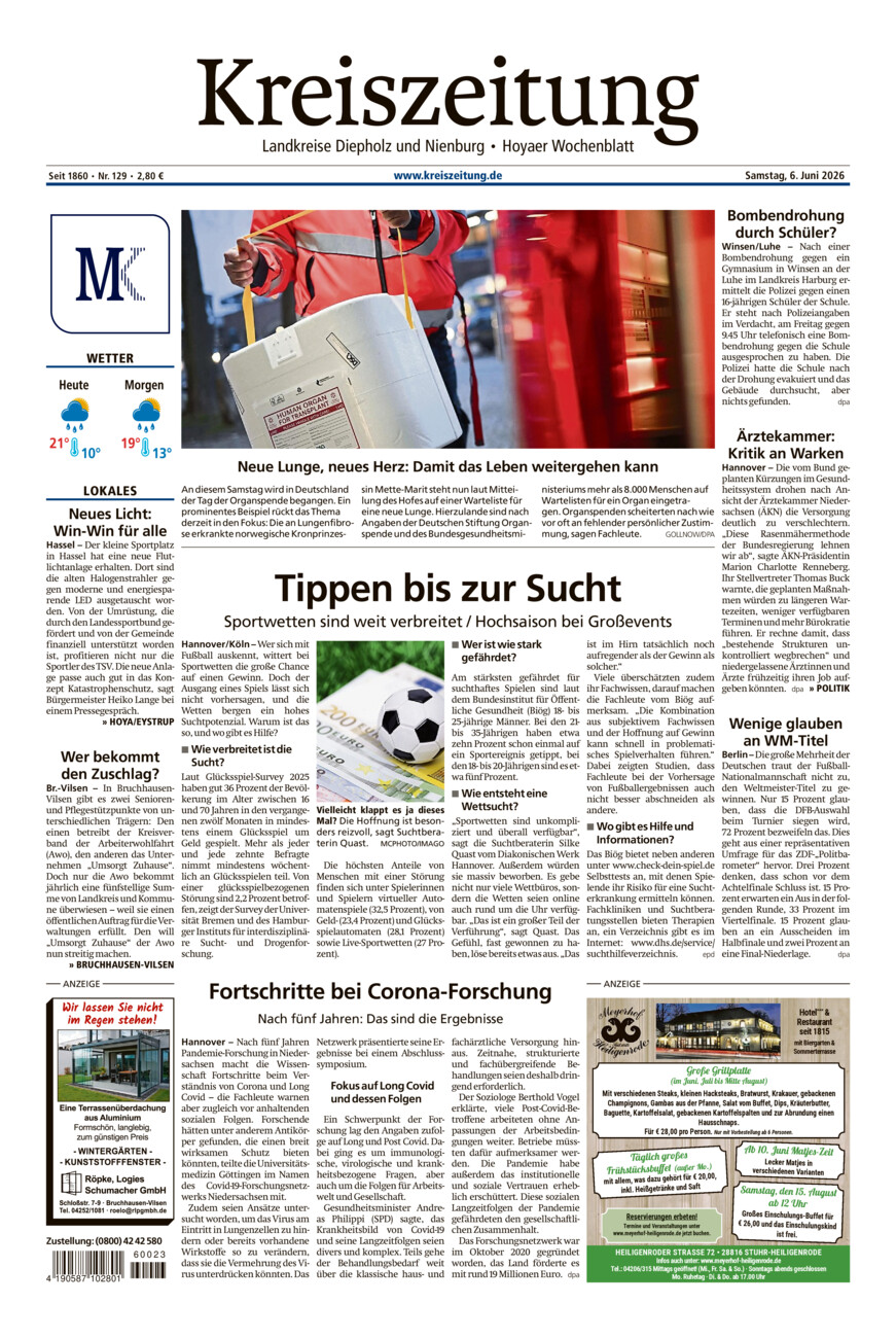 Kreiszeitung Bruchh.-Vilsen/Hoya vom Samstag, 06.06.2026