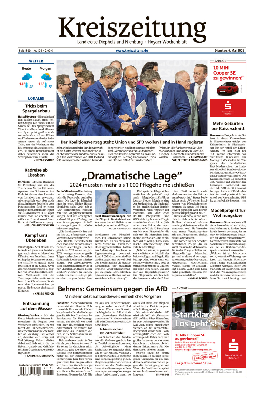 Kreiszeitung Bruchh.-Vilsen/Hoya vom Dienstag, 06.05.2025