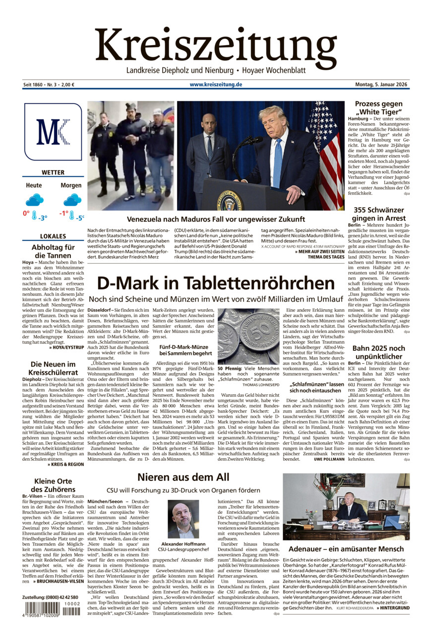 Kreiszeitung Bruchh.-Vilsen/Hoya vom Montag, 05.01.2026