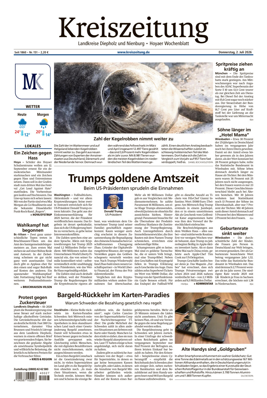 Kreiszeitung Bruchh.-Vilsen/Hoya vom Donnerstag, 02.07.2026