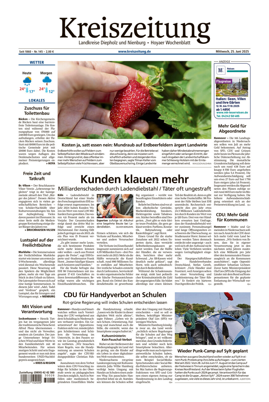 Kreiszeitung Bruchh.-Vilsen/Hoya vom Mittwoch, 25.06.2025