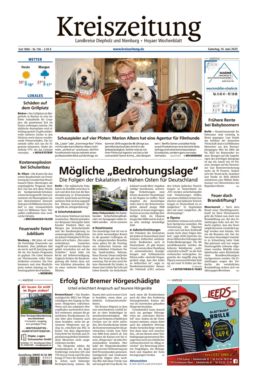 Kreiszeitung Bruchh.-Vilsen/Hoya vom Samstag, 14.06.2025