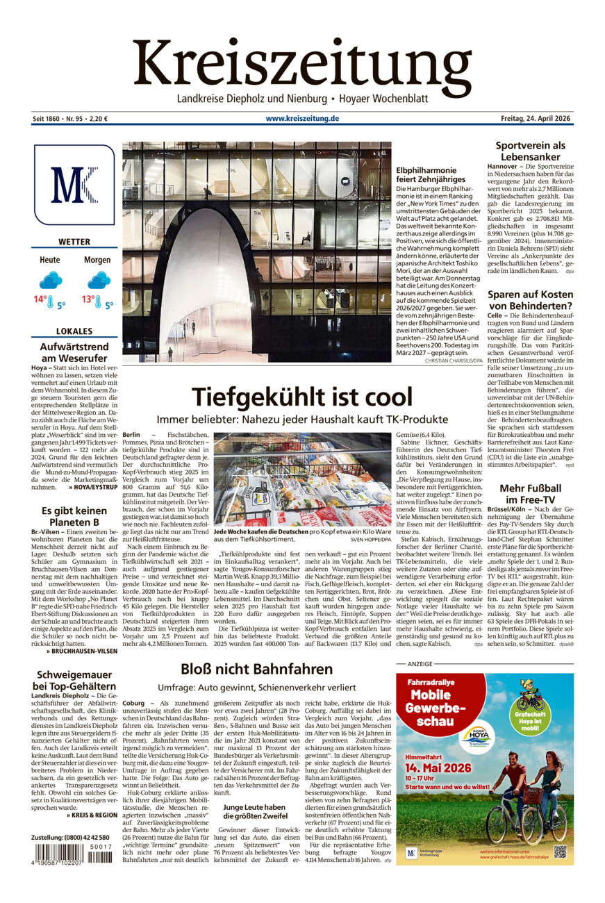 Kreiszeitung Bruchh.-Vilsen/Hoya vom Freitag, 24.04.2026
