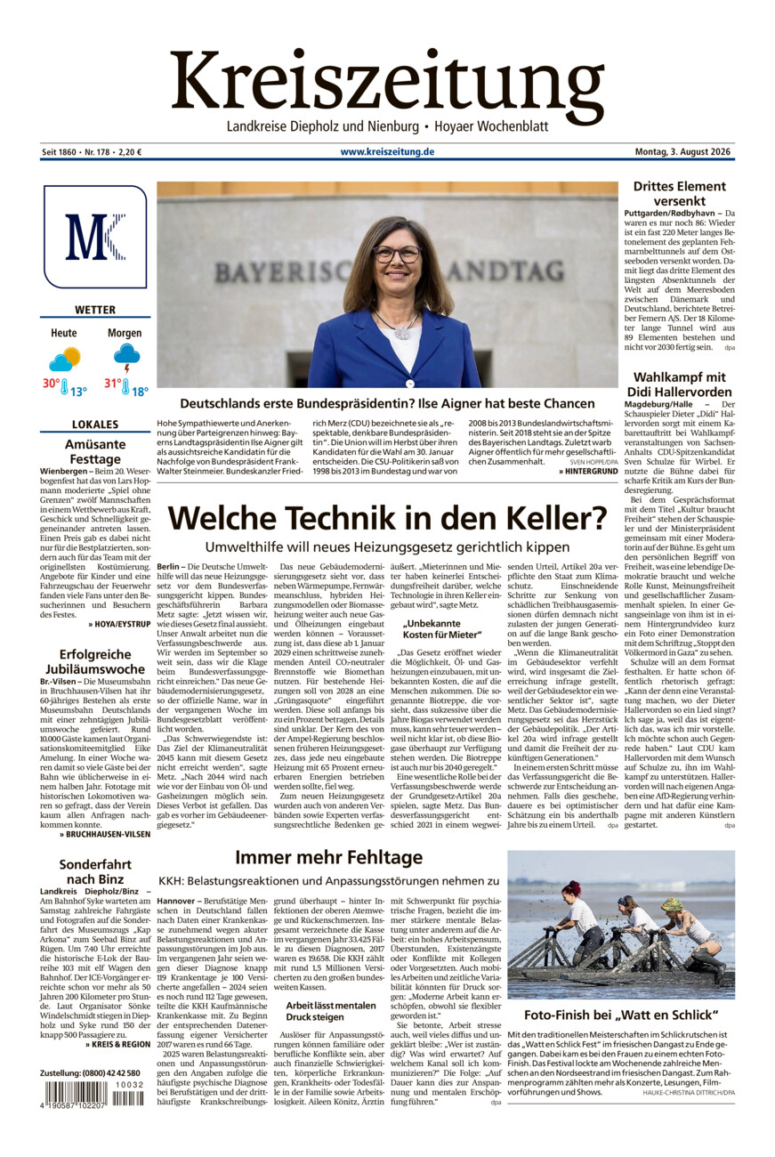 Kreiszeitung Bruchh.-Vilsen/Hoya vom Montag, 03.08.2026