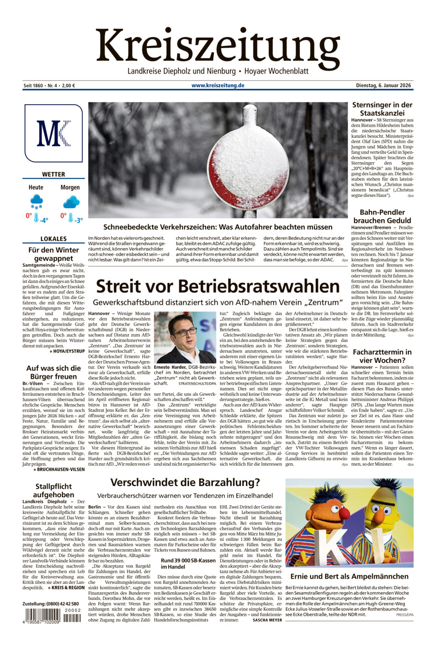 Kreiszeitung Bruchh.-Vilsen/Hoya vom Dienstag, 06.01.2026