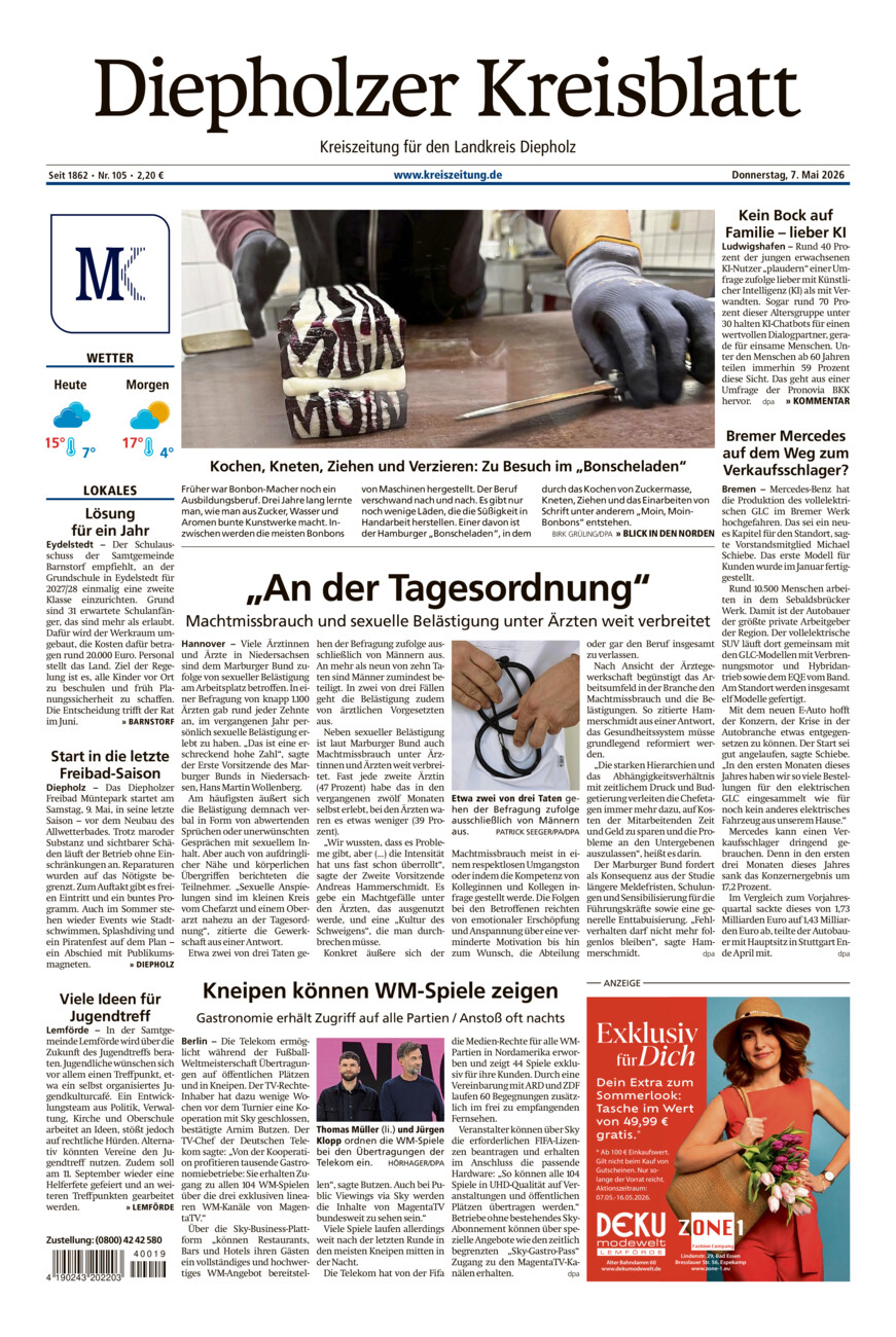 Diepholzer Kreisblatt vom Donnerstag, 07.05.2026