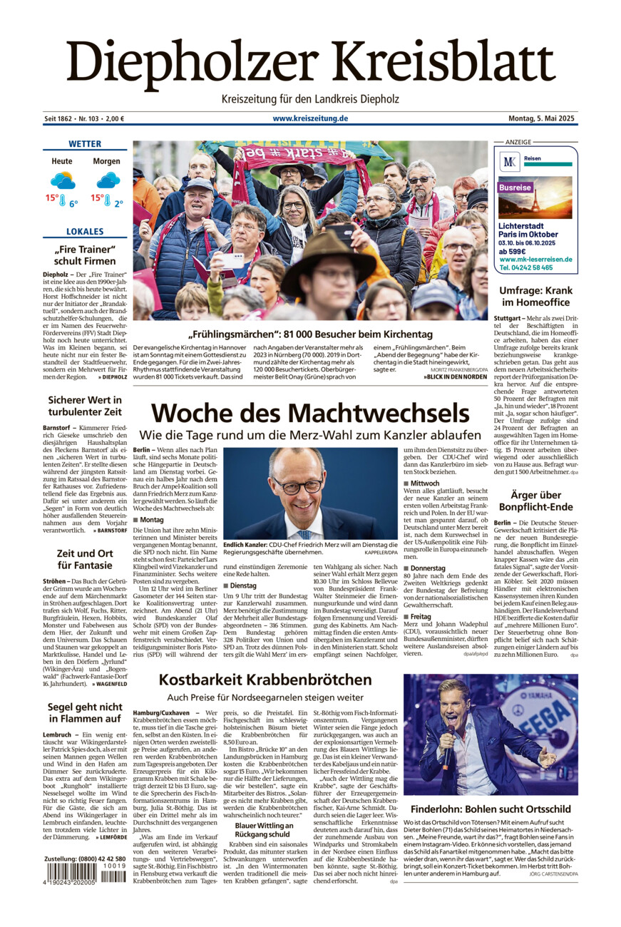 Diepholzer Kreisblatt vom Montag, 05.05.2025