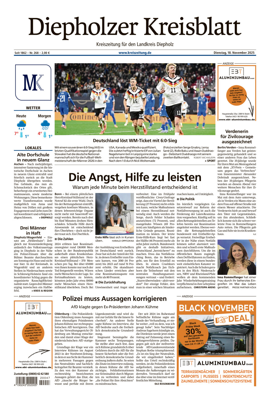 Diepholzer Kreisblatt vom Dienstag, 18.11.2025