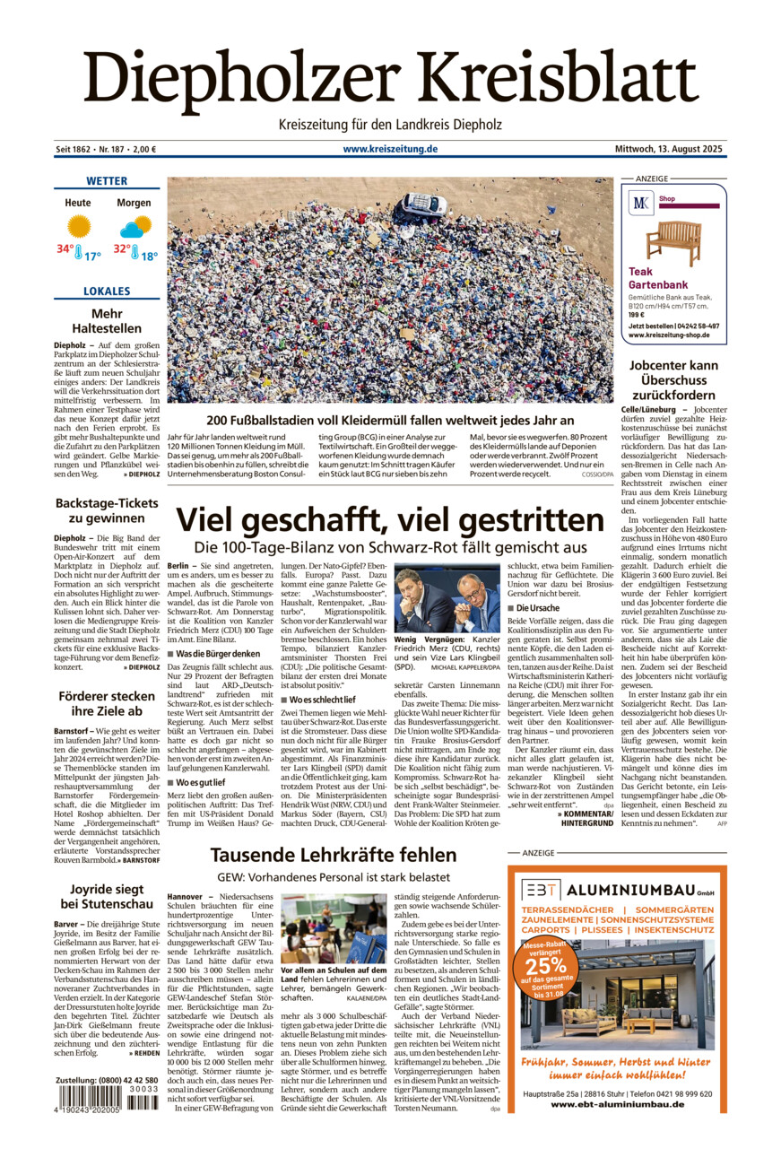 Diepholzer Kreisblatt vom Mittwoch, 13.08.2025