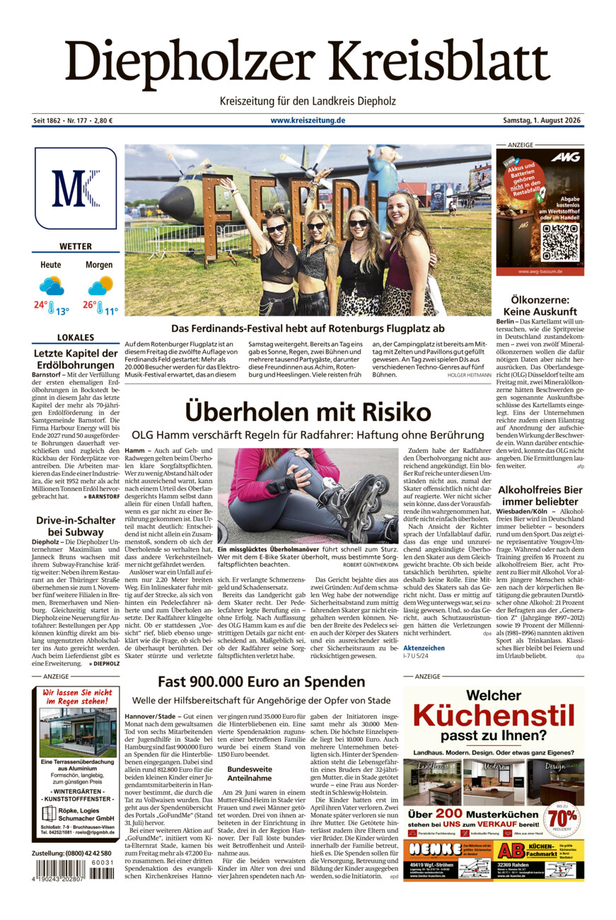 Diepholzer Kreisblatt vom Samstag, 01.08.2026