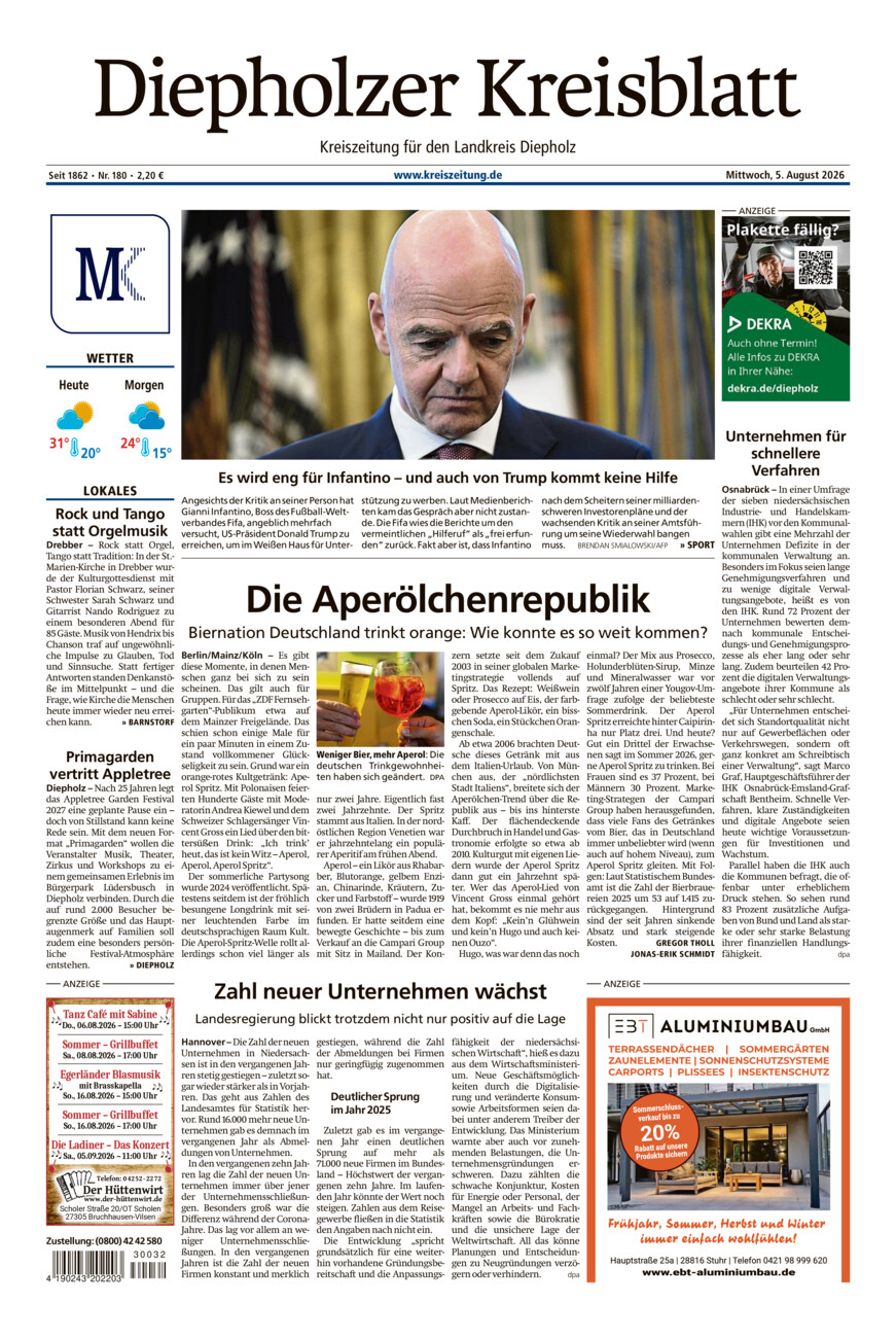 Diepholzer Kreisblatt vom Mittwoch, 05.08.2026