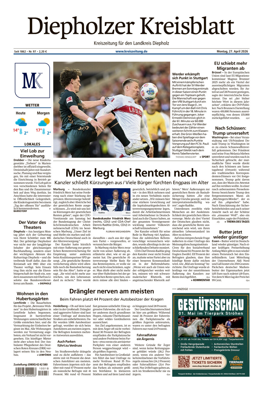 Diepholzer Kreisblatt vom Montag, 27.04.2026