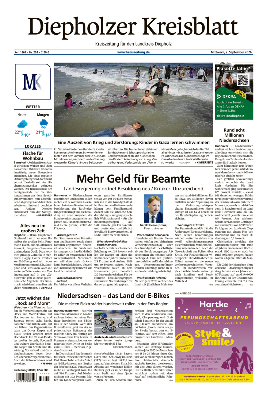 Diepholzer Kreisblatt vom Mittwoch, 02.09.2026