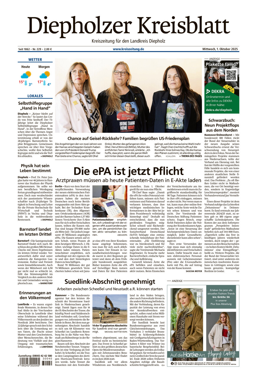 Diepholzer Kreisblatt vom Mittwoch, 01.10.2025