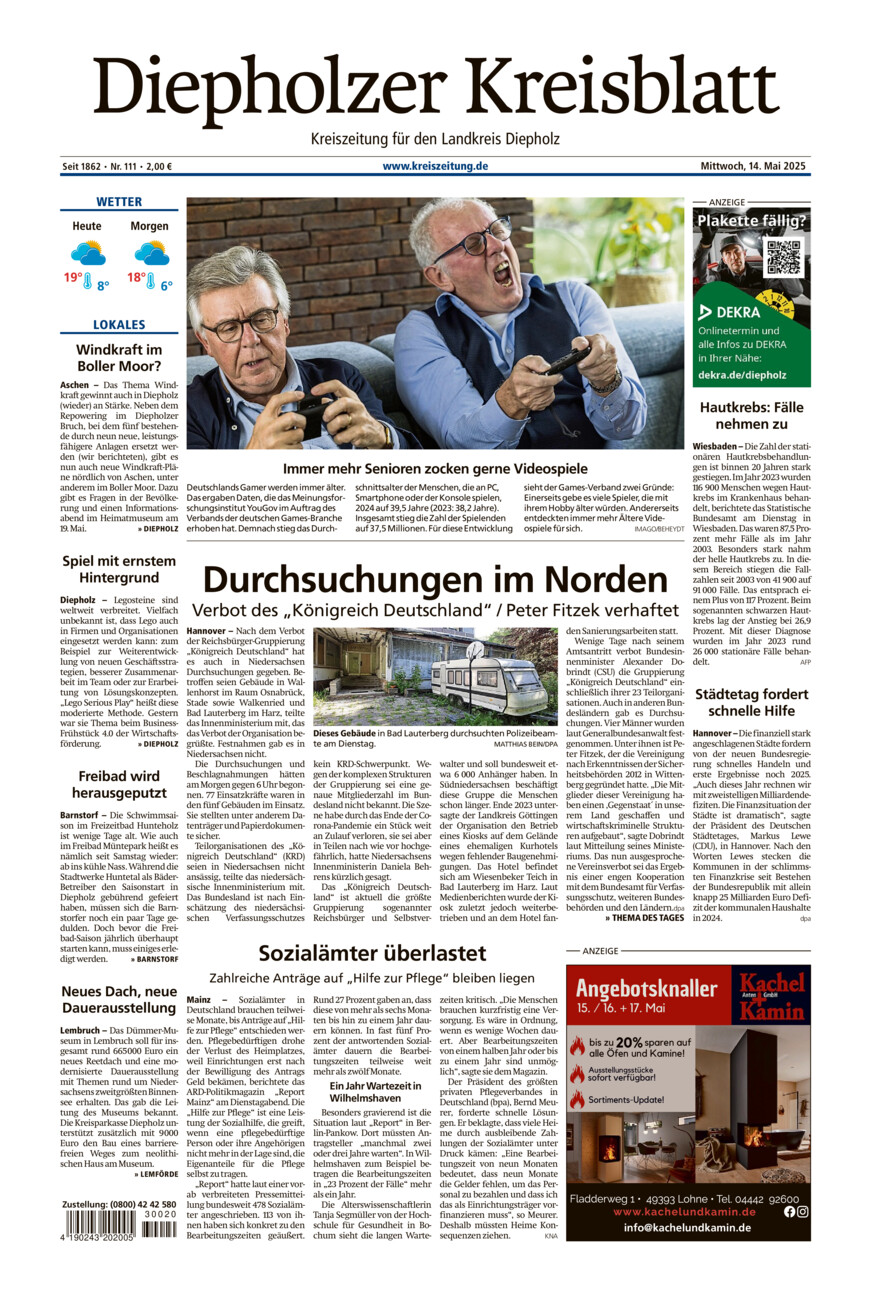 Diepholzer Kreisblatt vom Mittwoch, 14.05.2025