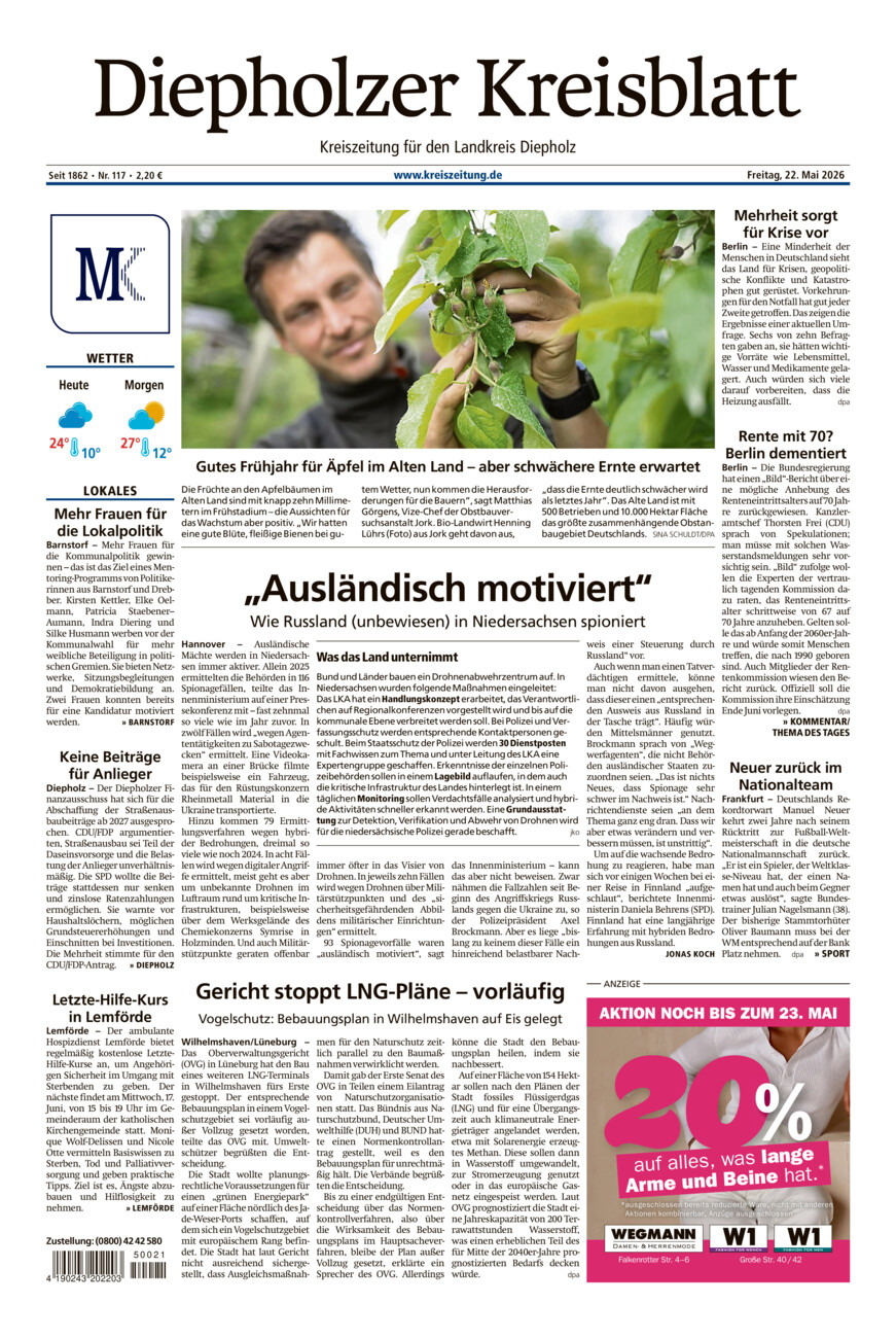 Diepholzer Kreisblatt vom Freitag, 22.05.2026