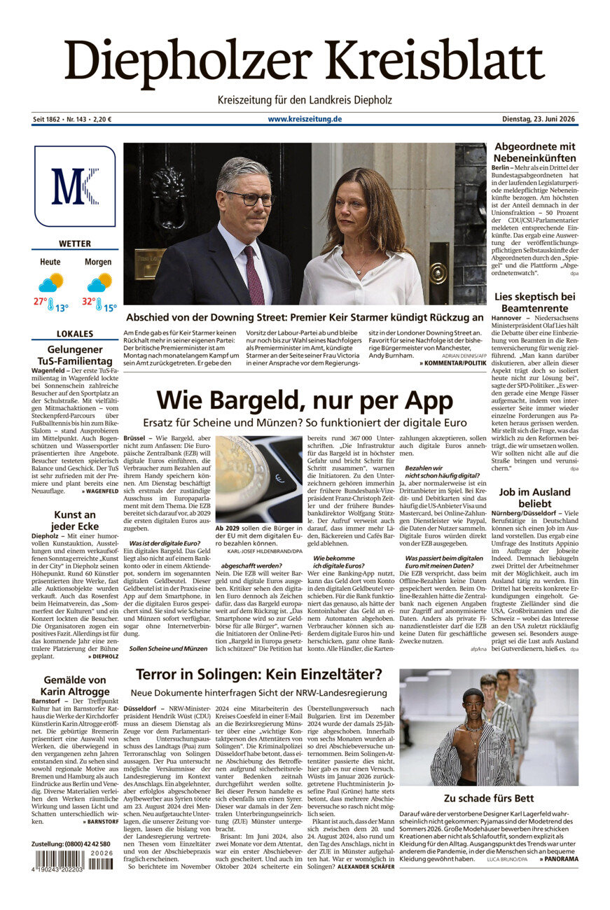 Diepholzer Kreisblatt vom Dienstag, 23.06.2026