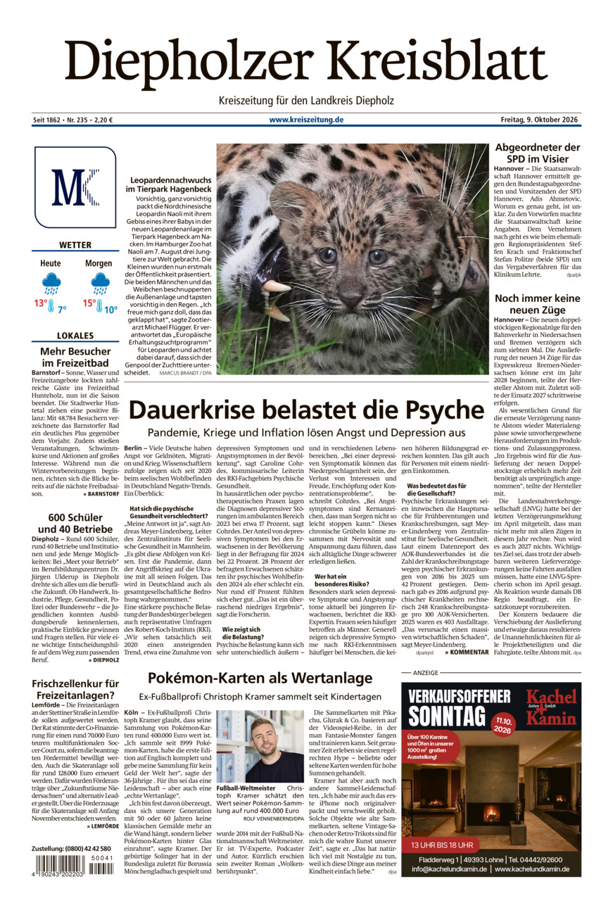 Diepholzer Kreisblatt vom Freitag, 09.10.2026