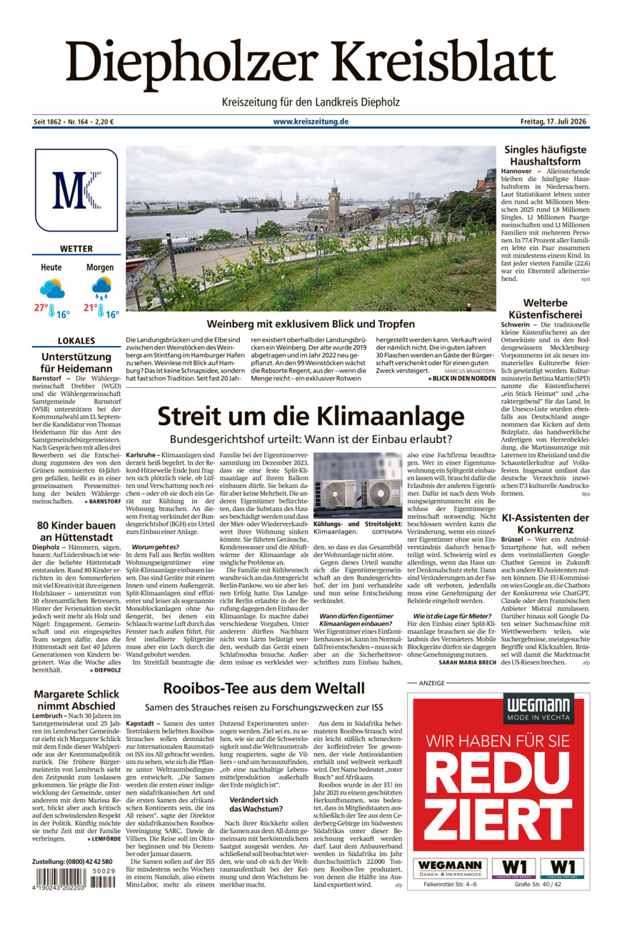 Diepholzer Kreisblatt vom Freitag, 17.07.2026
