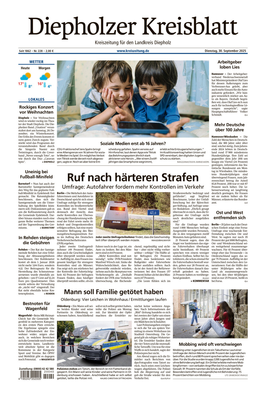 Diepholzer Kreisblatt vom Dienstag, 30.09.2025